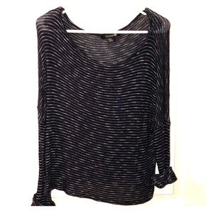 Forever 21 Navy & White Slouchy Top